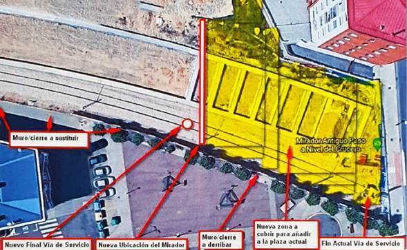 Plano del Crucero zona afectada por el muro de la plaza de la Velasquita.