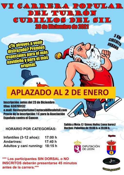 Aplazada la Carrera delTurrón 2021 de Cubillos del Sil
