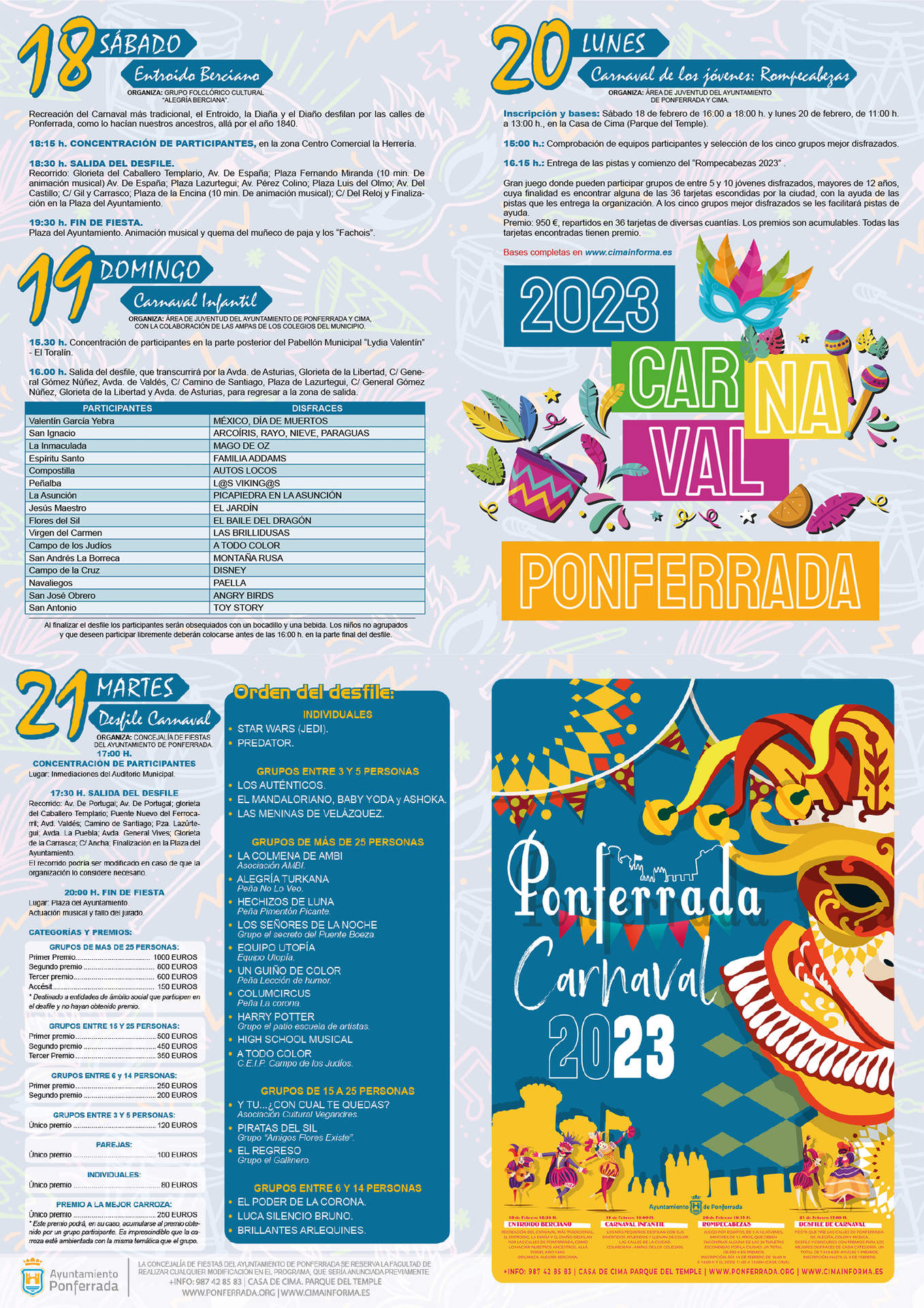 PROGRAMA Carnaval Ponferrada 2023