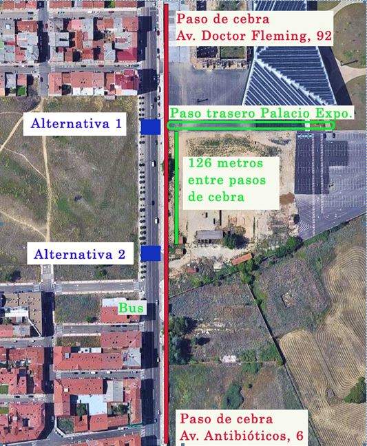 Propuesta de Ciudadanos León para los pasos de peatones de la Avenida Dr. Fleming fr León