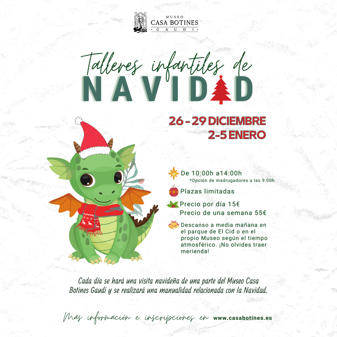 cartel talleres infantiles de navidad Casa Botines