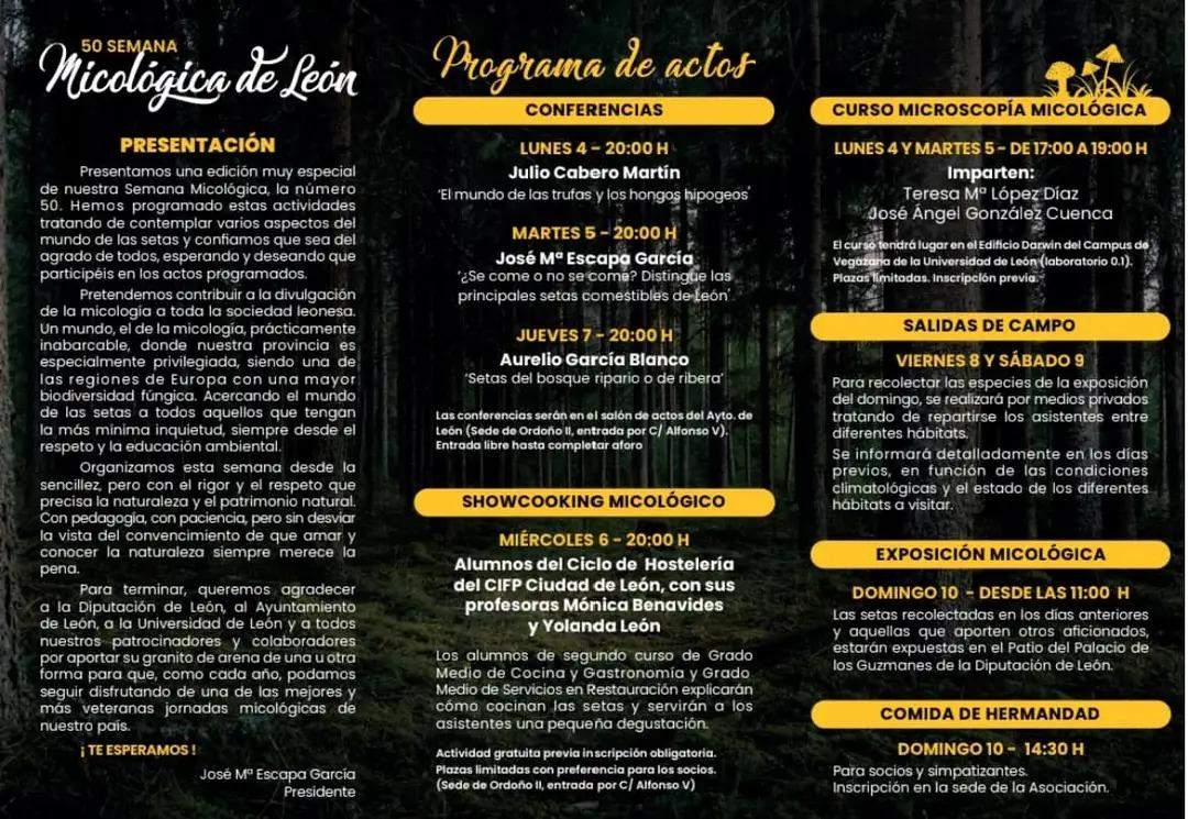 La Semana Micológica de León celebra su 50ª edición con un completo programa de actividades del 4 al 10 de noviembre