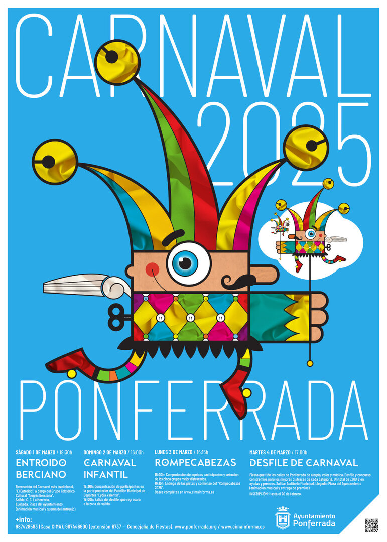 Cartel del Carnaval 2025 en Ponferrada
